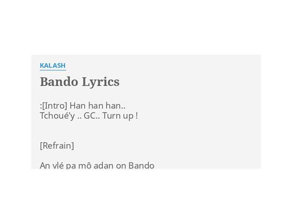 Bando ht Lyrics [Jay Da Soul]